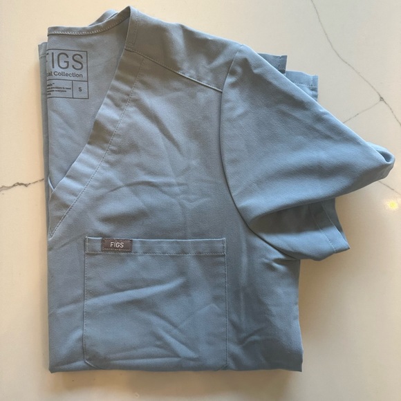 Figs Tops Figs Dusty Blue Scrub Top Poshmark